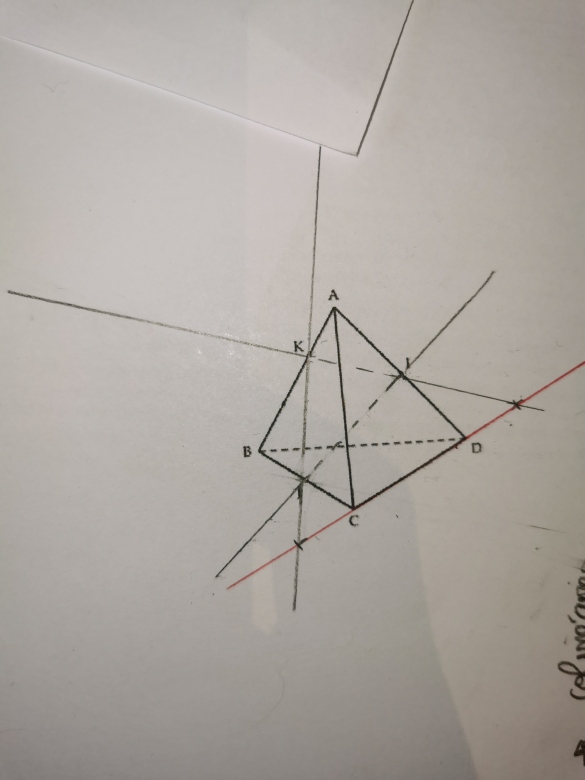 géométrie dans l\'espace dans un tétraèdre