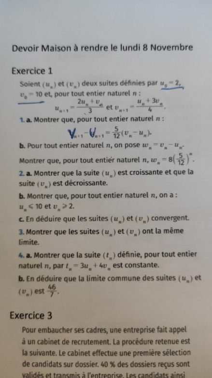 Montrer que pour tout entier naturel n 
