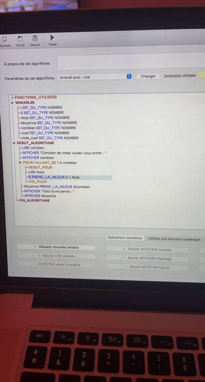 Algorithme sur algobox