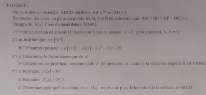 Spé S 1ere polynome