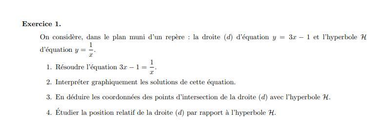 Demande  sur le second degré