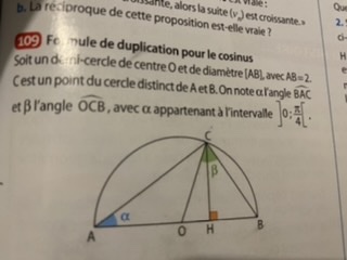 La trigonométrie Formule de duplication du cosinus