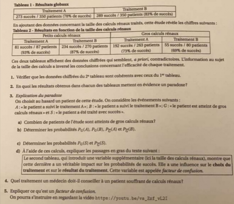 Paradoxe de Simpson-Probabilit�s 