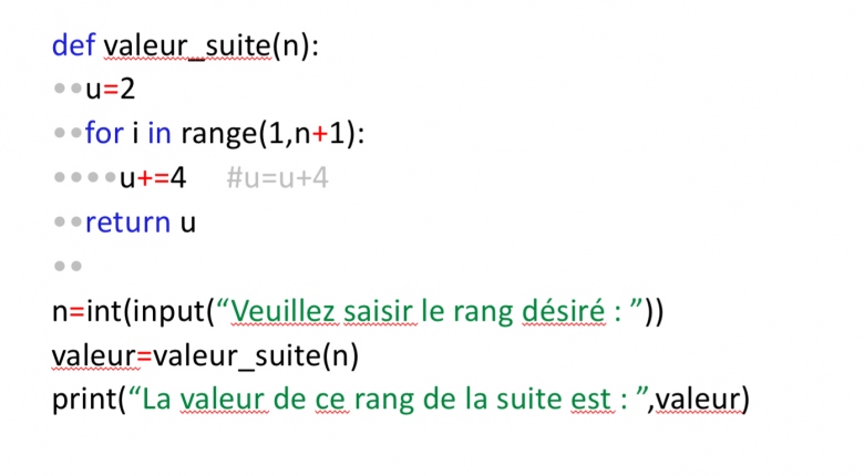 Python sur les suites 