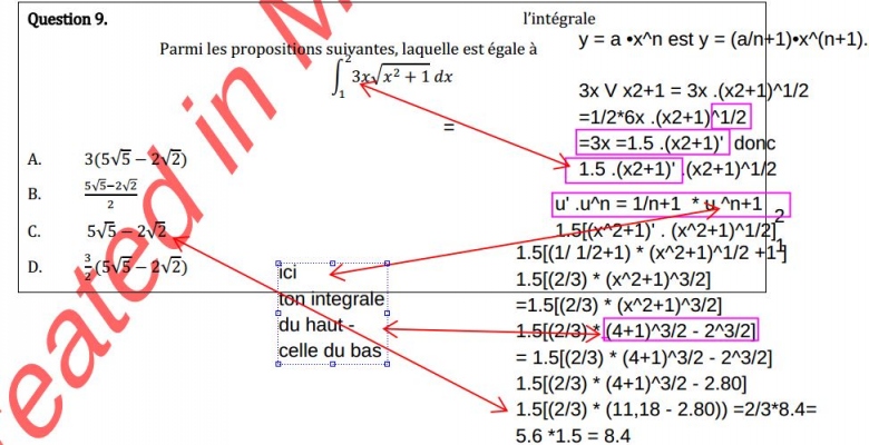 calculer bornes intégrales en racine carré, exercice de Intégration ...