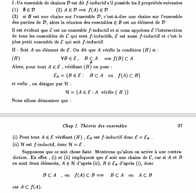 question sur la preuve axiome du choix implique lemme de zorn