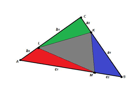 aires de trois triangles