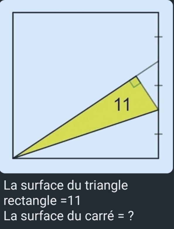calcul d\'aire (triangle dans un carr)