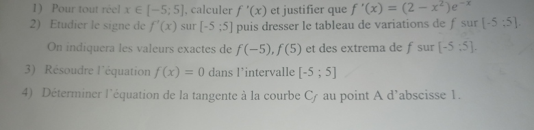 �tude d\'une fonction 