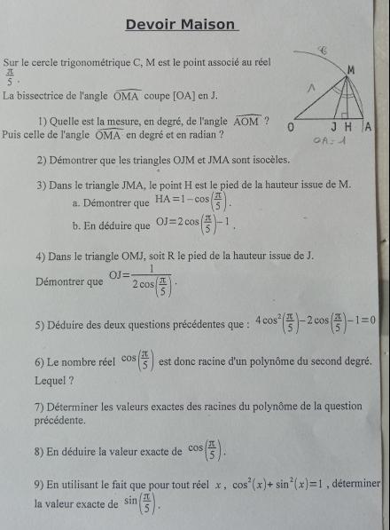 Cercle trigonomtrique 