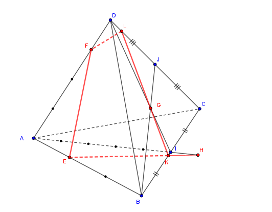 Section plane d?un tetraedre