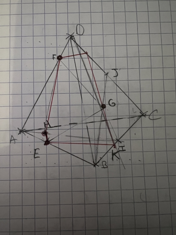 Section plane d?un tetraedre