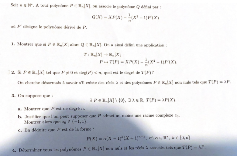 Exercices Polynomes