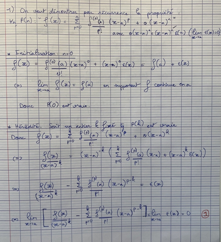 Démonstration de la formule de Taylor Young