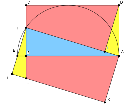 Rectangle et demi cercle.