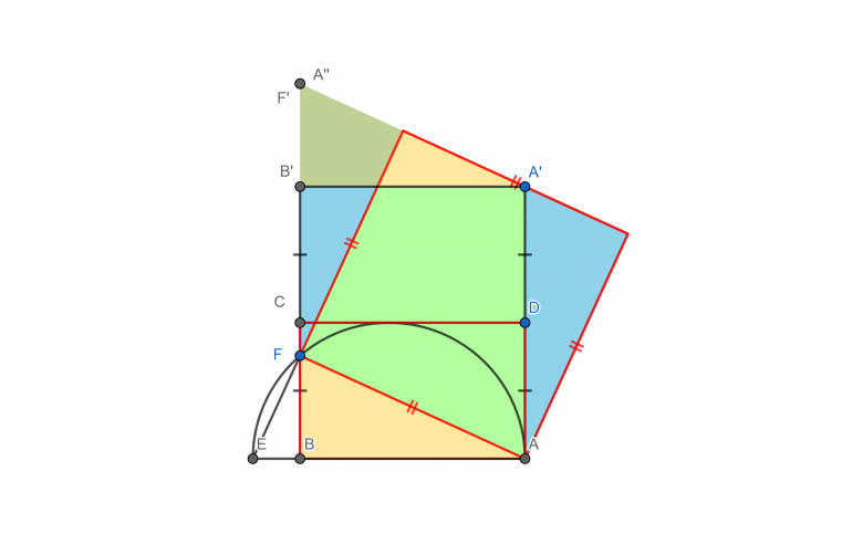 Rectangle et demi cercle.
