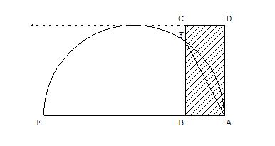 Rectangle et demi cercle.
