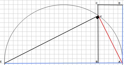 Rectangle et demi cercle.