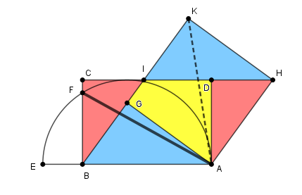 Rectangle et demi cercle.