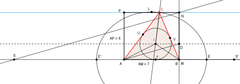 Triangle quilibr dans un rectangle