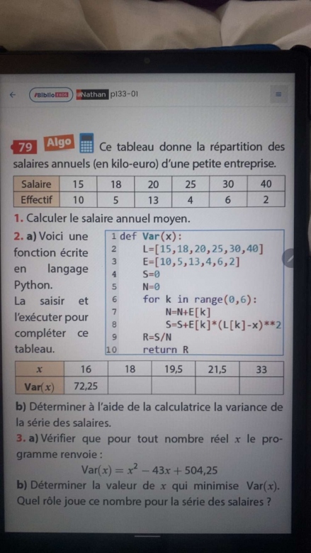 Variable aléatoire /python 