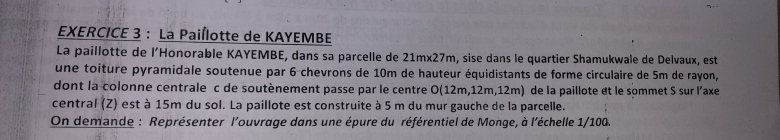 Géométrie descriptive, réalisation d’une paillote pyramidale 