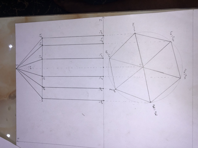 Géométrie descriptive, réalisation d’une paillote pyramidal