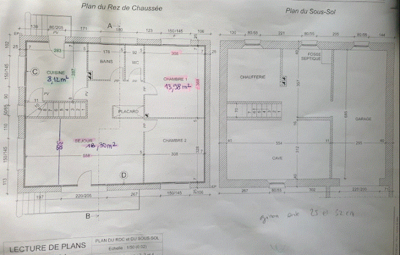 dessin technique escalier