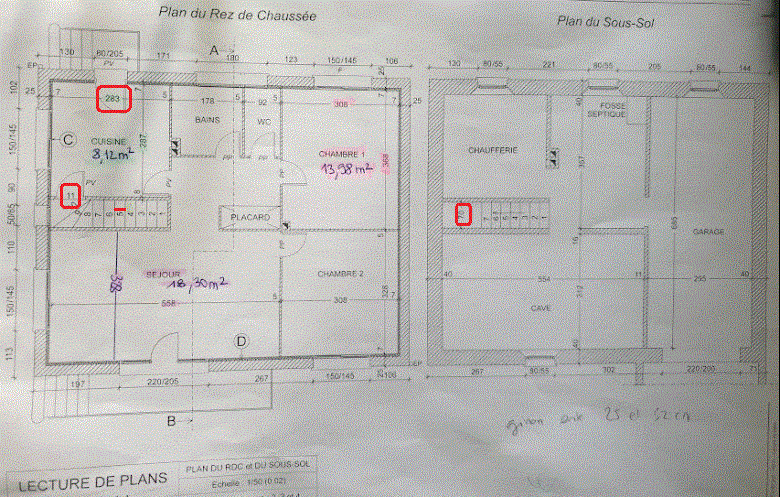 dessin technique escalier