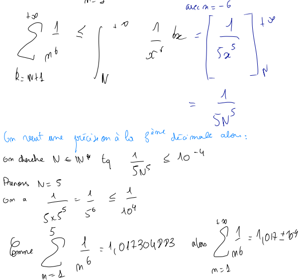 Valeur approch� d\'une s�rie