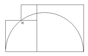 Trois carr�s et un demi-cercle