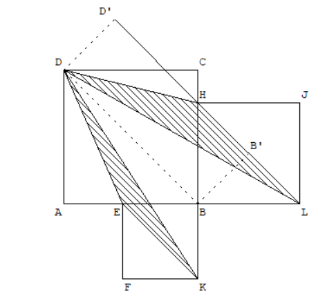 Trois carr�s et deux triangles