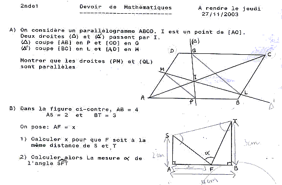 Seconde - Geometrie - Configuration du plan